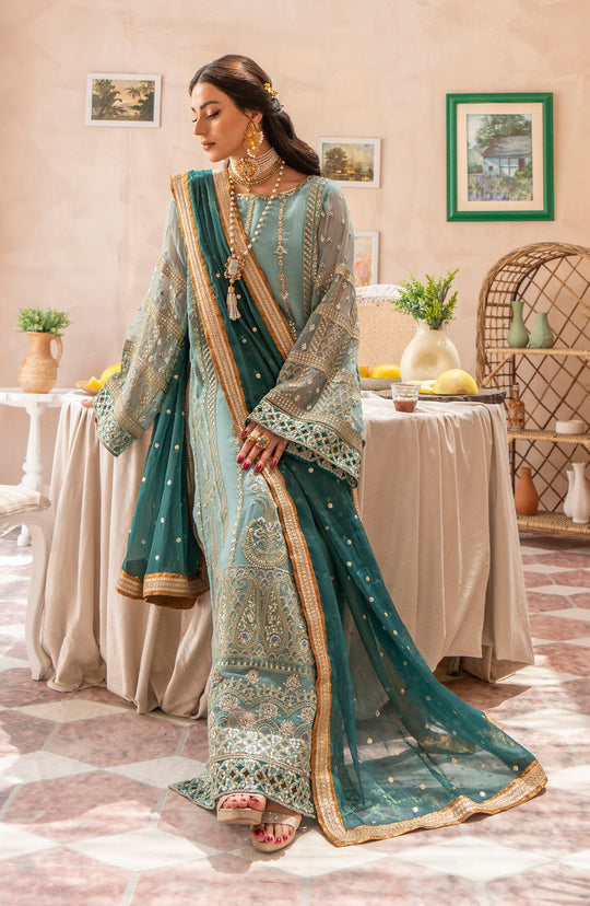 Aqua Blue Elegant Pakistani Salwar Kameez Party Dress XLARGE Aqua Blue Elegant Pakistani Salwar Kameez Party Dress XLARGE