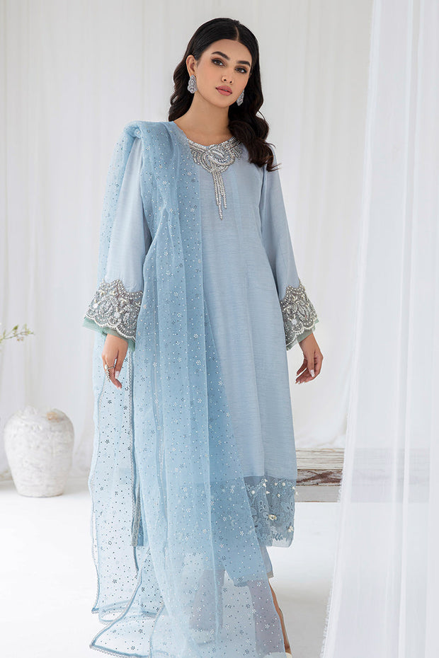 Buy Elegant Ice Blue Embroidered Pakistani Salwar Kameez Dupatta Suit 2023