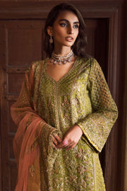 Buy Elegant Mehndi Green Embroidered Chiffon Pakistani Salwar Kameez