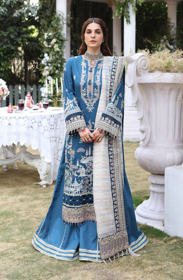 Buy Elegant Navy Blue Embroidered Pakistani Salwar Kameez Party Wear Suit