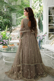 Buy Elegant Pakistani Wedding Dress Embroidered Olive Pishwas Style Frock
