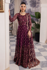 Buy Elegant Plum Embroidered Pakistani Wedding Dress Pishwas Frock