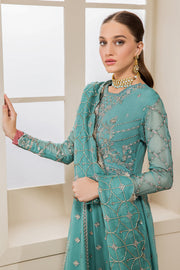 Buy Elegant Sky Blue Embroidered Pakistani Long Frock Party Dress 2023