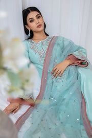 Buy Elegant Sky Blue Embroidered Pakistani Salwar Kameez Dupatta Suit 2023