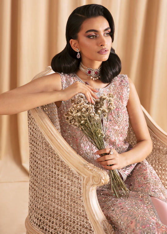 Buy Elegant Soft Pink Embroidered Pakistani Wedding Dress Kameez Trousers