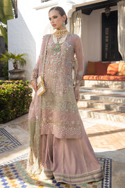Buy Elegant Tea Pink Embroidered Kameez Sharara Pakistani Wedding Dress