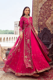 Buy Embellished Pakistani Wedding Dress Gown Style in Crimson Shade 2023