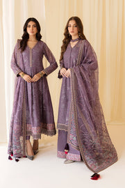 Buy Embroidered Lilac Pakistani Frock Capri with Embellished Dupatta 2023