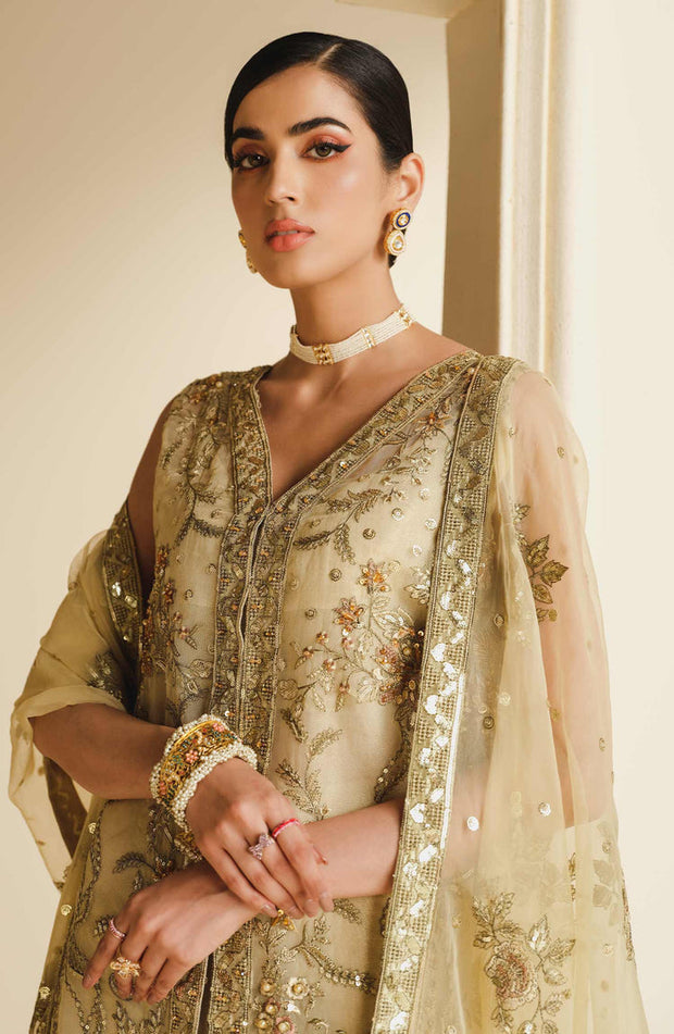 Buy Gold Heavily Embellished Pakistani Shirt Pishwas Pakistani Wedding Dress