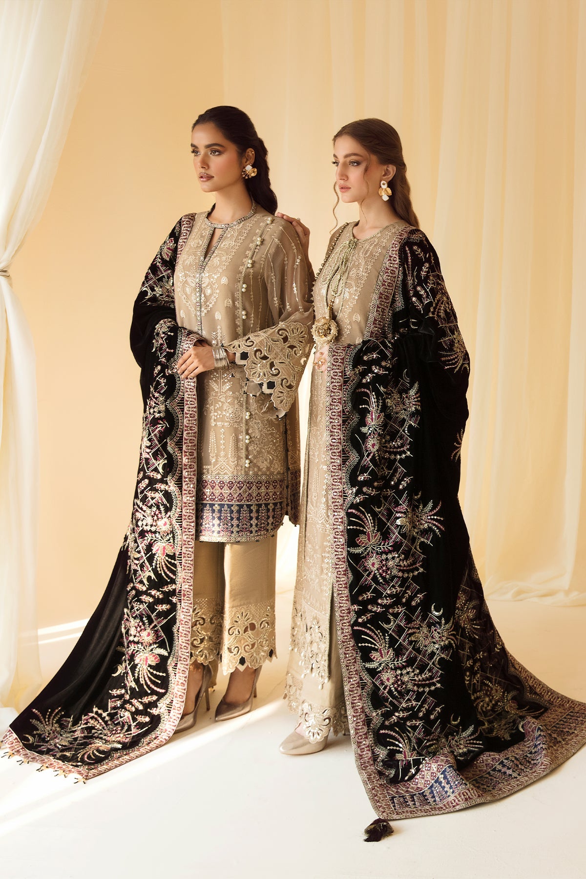 Gold Embroidered Pakistani Salwar Kameez Wedding Dress – Nameera by Farooq