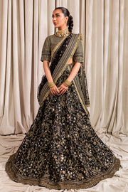 Buy Golden Black Embroidered Pakistani Lehenga Choli Wedding Dress 2023