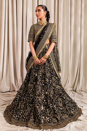 Buy Golden Black Embroidered Pakistani Lehenga Choli Wedding Dress 2023
