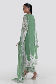 Buy Green Cotton Net Luxury Embroidery Fabric Pakistani Salwar Kameez