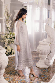 Buy Grey Shade Embroidered Chiffon Pakistani Salwar Kameez Dupatta