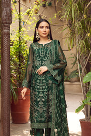 Buy Heavily Embellished Bottle Green Kameez Dupatta Wedding Dress