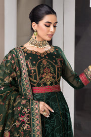 Buy Heavily Embellished Bottle Green Pakistani Pishwas Wedding Dress 2023