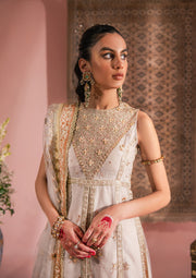 Buy Heavily Embellished OFF White Gown Style Pakistani Wedding Dress