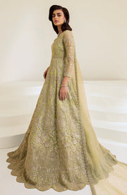 Heavily Embellished Pakistani Wedding Dress in mint Green Pishwas Style