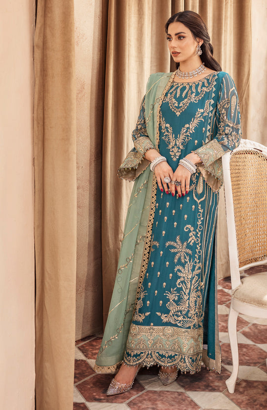 Buy Heavily Embellished Pakistani kameez Wedding Dress in Zinc Color