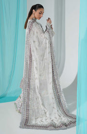 Buy Heavily Embellished Silver Pakistani Long Kameez Sharara Wedding Dress