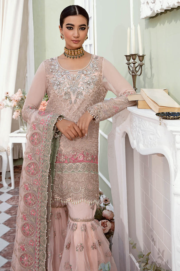 Buy Heavily Embroidered Pakistani Wedding Dress in Kameez Sharara Style