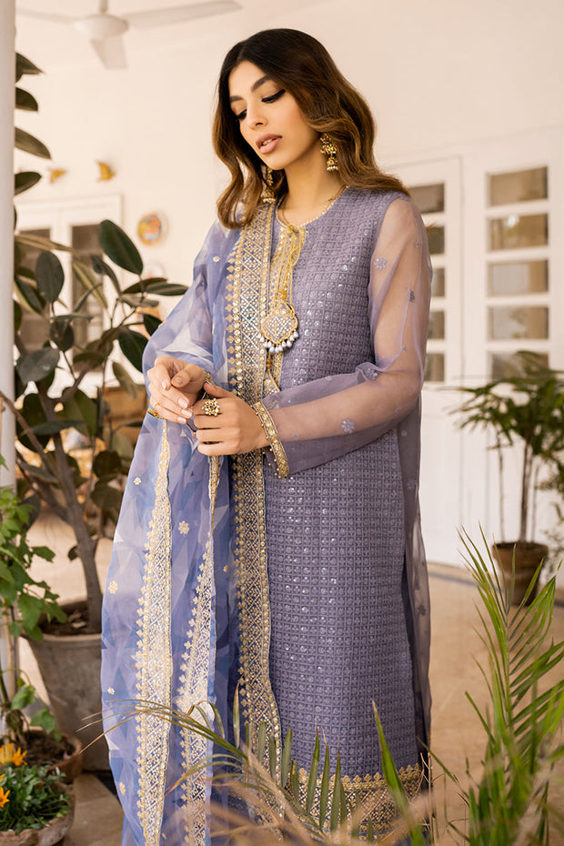 Buy Heavily Embroidered Purple Pakistani Kameez Sharara Party Wear