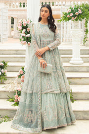 Buy Ice Blue Lehenga Frock Heavily Embellished Pakistani Wedding Dress 2023