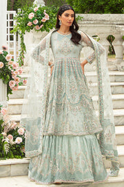 Buy Ice Blue Lehenga Frock Heavily Embellished Pakistani Wedding Dress