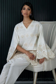 Buy Ivory Embroidered Chikan Kari Luxury Pret Pakistani Salwar Kameez