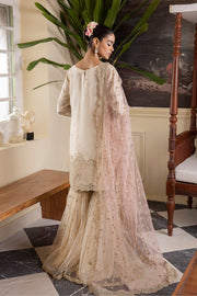 Buy Ivory Embroidered Pakistani Wedding Dress in Kameez Sharara Style 2024