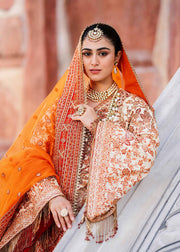 Buy Ivory Shade Gold Embellished Pakistani Salwar Kameez Dupatta Suit 2024