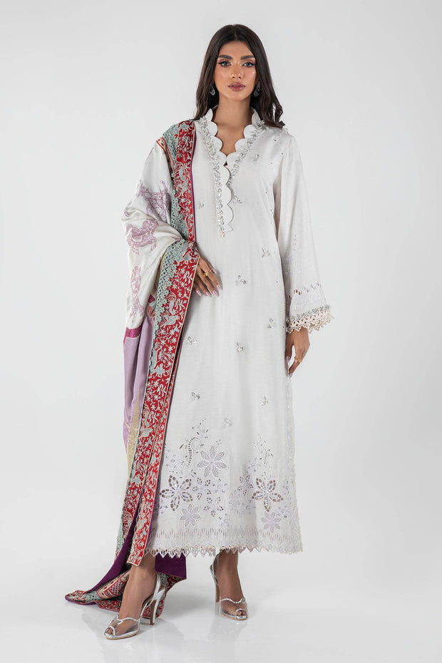 Buy Ivory Shade Straight Shirt Style Luxury Pret Pakistani Salwar Suit
