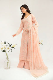 Buy Light Peach Embroidered Pakistani Frock in Anghrakha Style Party Dress