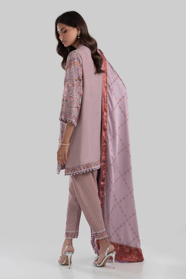 Buy Light Purple Shade Luxury Pret Raw Silk Short Shirt Pakistani Salwar Suit