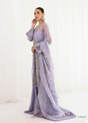 Buy Lilac Embroidered Pakistani Wedding Dress in Kameez Gharara Style
