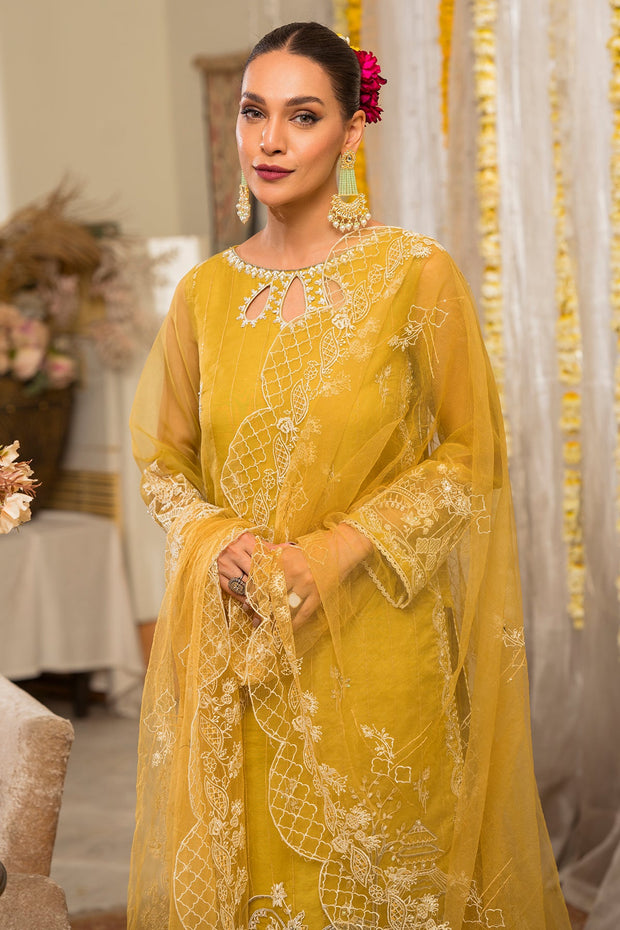 Buy Lime Yellow Heavily Embellished Pakistani Party Wear Kameez Sharara