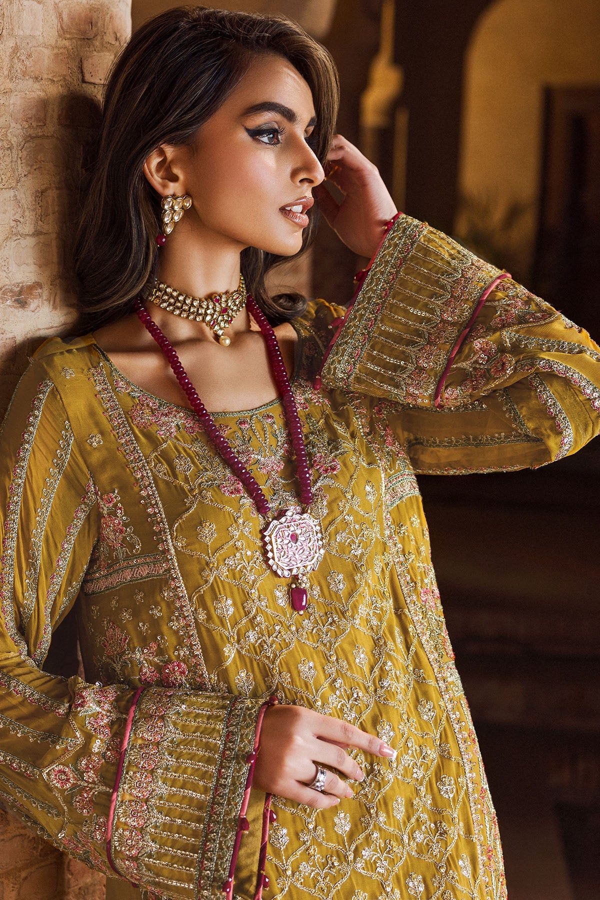 Luxury Green Chiffon Pakistani Party Dress Salwar Suit – Nameera by Farooq