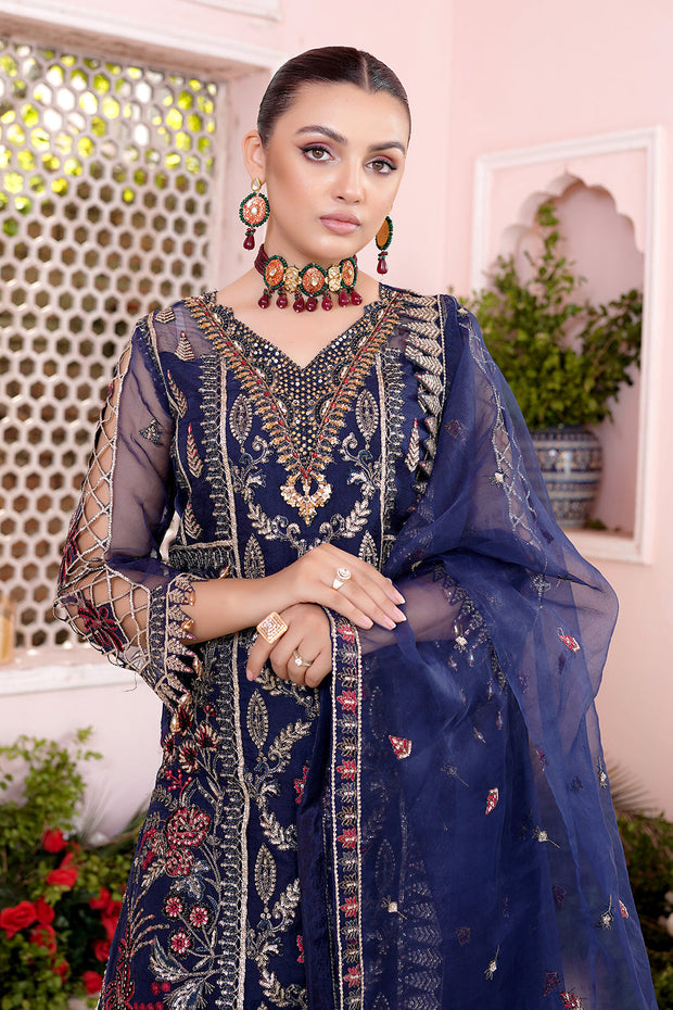 Buy Luxury Blue Embroidered Pakistani Wedding Dress Salwar in Plazo Style 2023