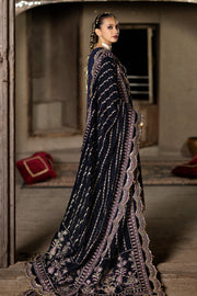 Buy Luxury Dark Blue Embroidered Pakistani Wedding Dress in Long Frock Style