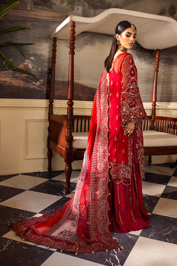 Buy Luxury Deep Red Embroidered Palzo Style Pakistani Salwar Kameez Suit