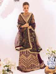 Buy Luxury Embellished Pakistani Wedding Dress Maroon Pishwas Style