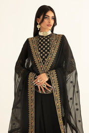 Buy Luxury Embroidered Black Chiffon Pakistani Wedding Salwar Kameez Suit