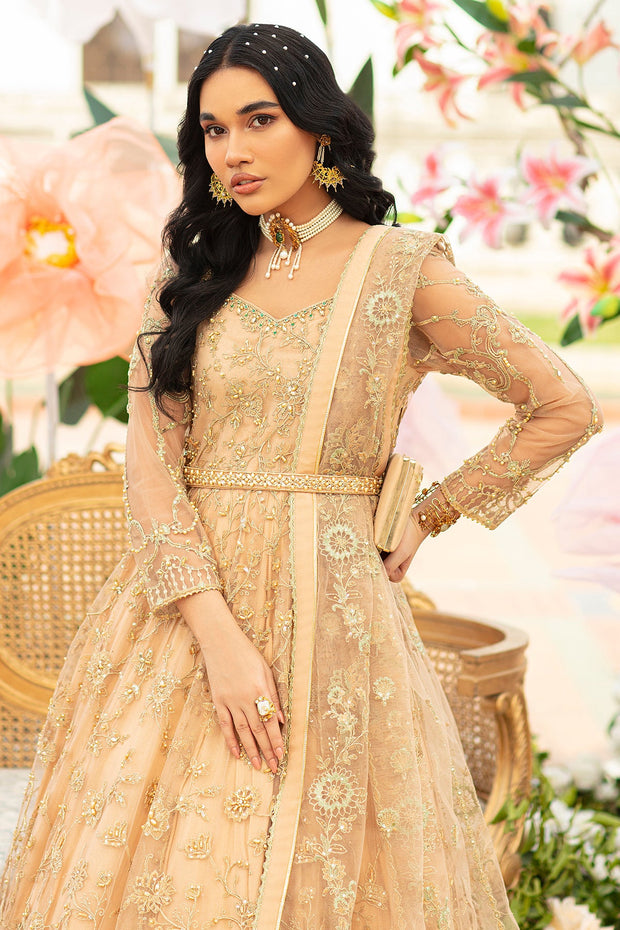 Buy Luxury Embroidered Gold Pishwas Frock Pakistani Wedding Dress 2023