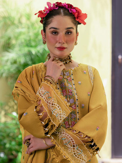 Buy Luxury Embroidered Pakistani Salwar Kameez Mustard Salwar Suit