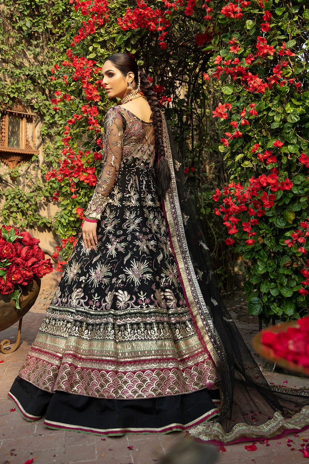 Buy Luxury Heavily Embellished Black Pakistani Wedding Dress Pishwas Style