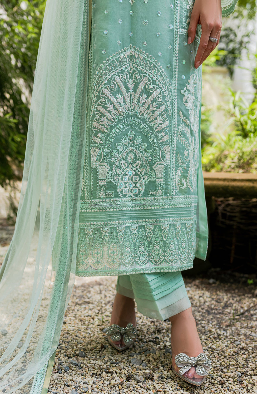 Buy Luxury Ice Blue Embroidered Pakistani Salwar Dupatta Salwar Suit