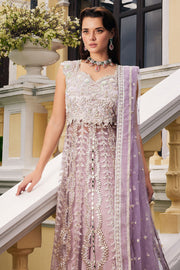 Buy Luxury Lilac Embroidered Pakistani Wedding Dress in Frock Sharara Style