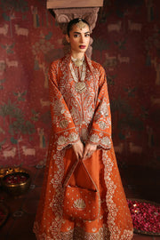 Buy Luxury Orange Embroidered Pakistani Wedding Dress Kameez Sharara