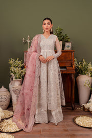 Buy Luxury Silver Embroidered Pakistani Wedding Dress in Frock Trousers Style 2023