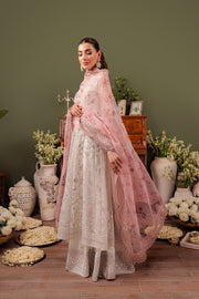 Buy Luxury Silver Embroidered Pakistani Wedding Dress in Frock Trousers Style